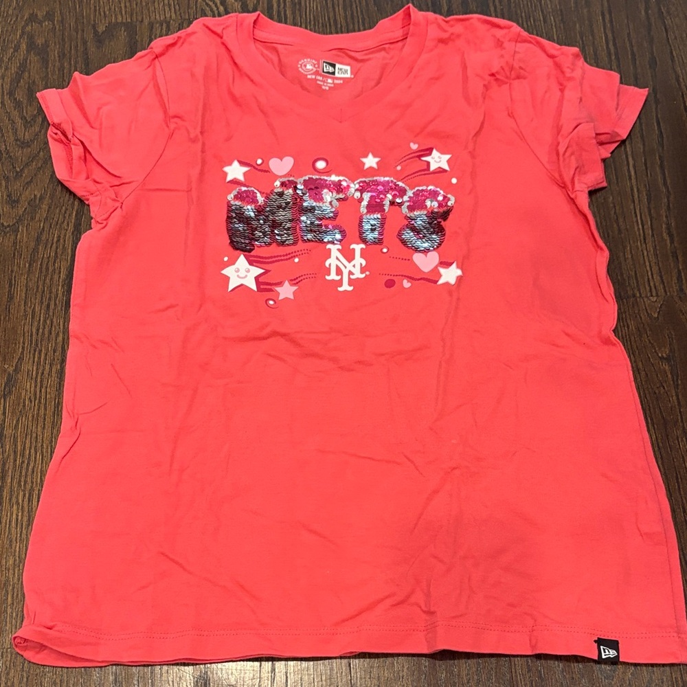 New Era Girl’s Coral Mets Tee Size 14/16